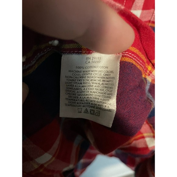 Pendleton Surf Pendleton Indian Madras Shirt Mens Medium Red Plaid Short Sleeve - Picture 6 of 9